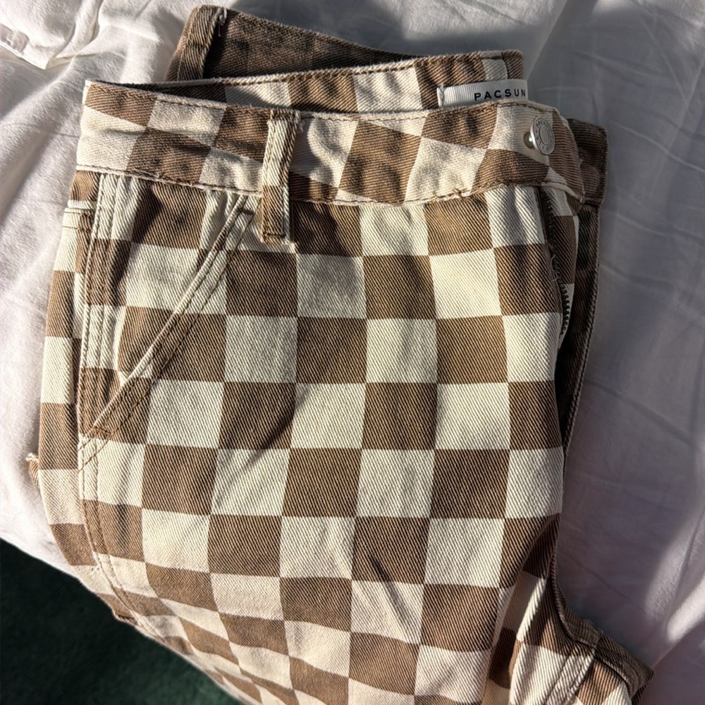 Checkered Brown and Cream PacSun jeans - Picture 7 of 8